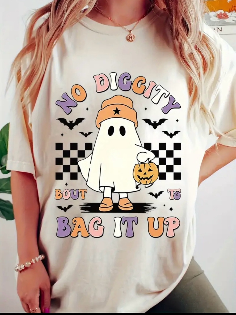 No Diggity Ghost Graphic Tee - Cream